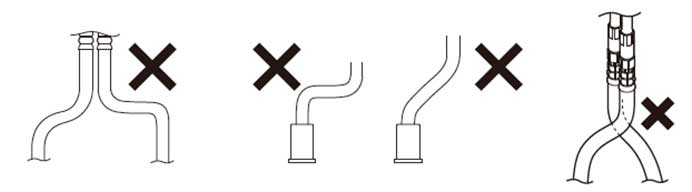 銅管・ホースの曲げや不要な接続の解説図